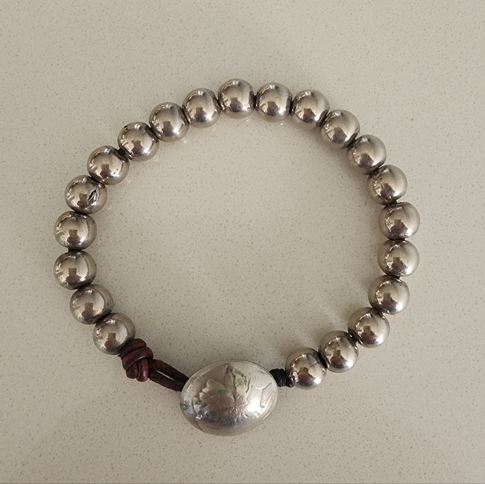 Elegant Silver Beaded Bracelet